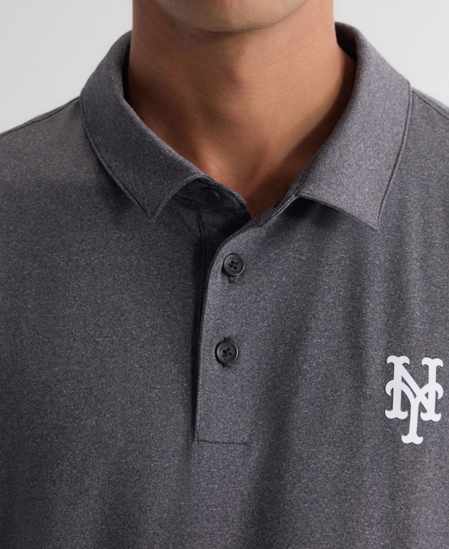 Men's Charcoal New York Mets Clutch Polo Shirt