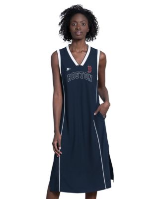 Women's Navy Boston Red Sox Line Up Sneaker Sleeveless Maxi Dress