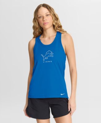 Women's Blue Detroit Lions Hurry Up Tri-Blend Dri-FIT Tank Top