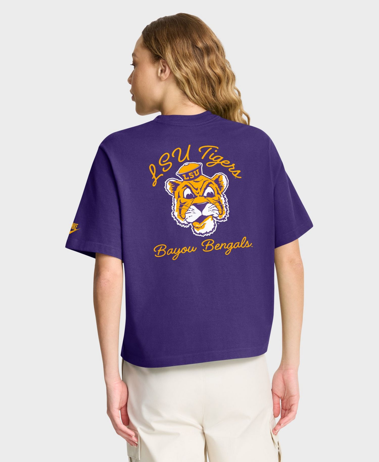 Women's Purple LSU Tigers Legacy Pocket Boxy T-Shirt