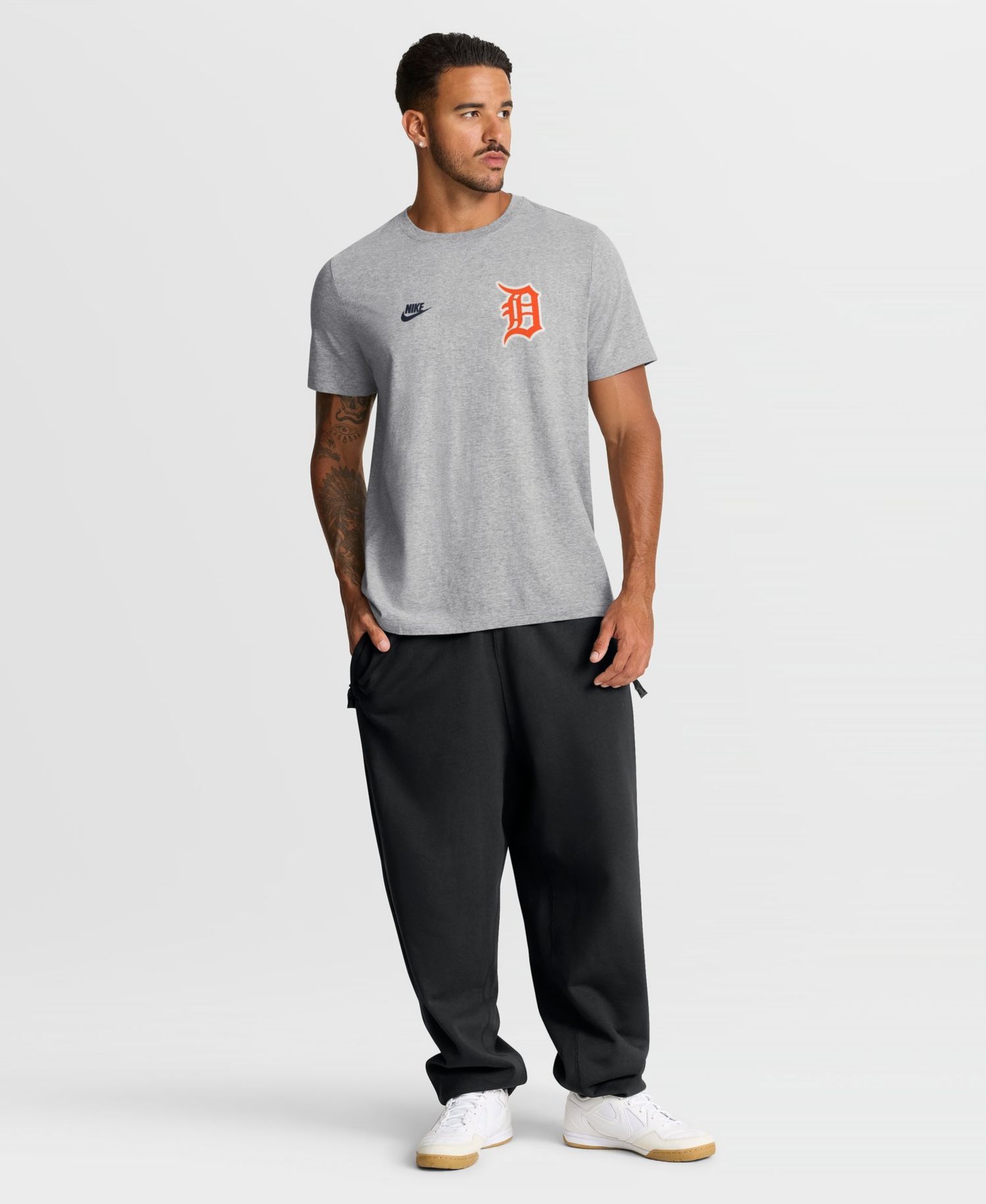Men's Heather Gray Detroit Tigers Cooperstown 2-Hit T-Shirt