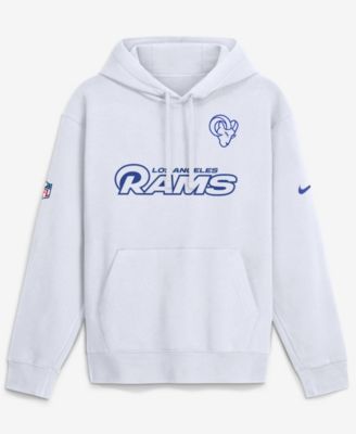 Men's Los Angeles Rams Fearsome White End Drive Fleece Hoodie