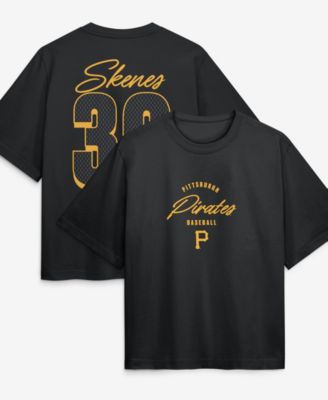 Women's Paul Skenes Black Pittsburgh Pirates Premium Essentials Boxy Name Number T-Shirt