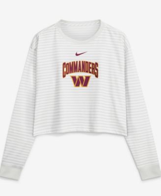 Women's White Washington Commanders Loose Fit Crop Top