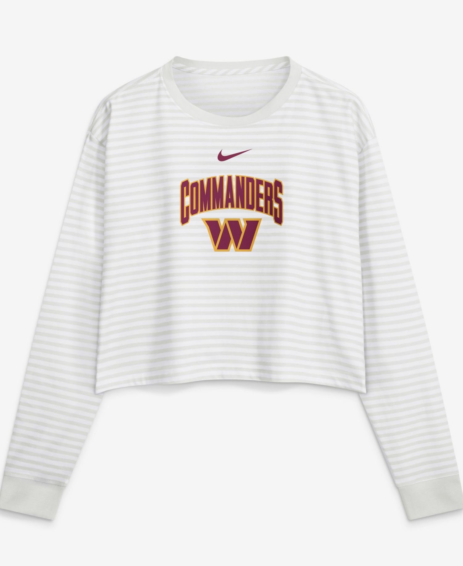 Women's White Washington Commanders Loose Fit Crop Top