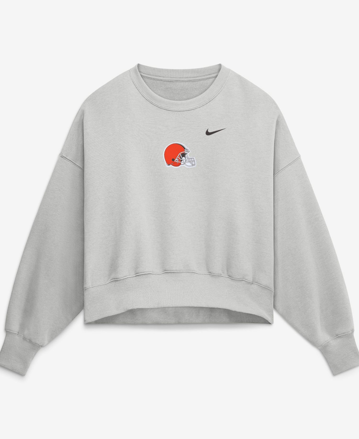 Women's Gray Cleveland Browns Oversized Primetime Phoenix Fleece Sweatshirt