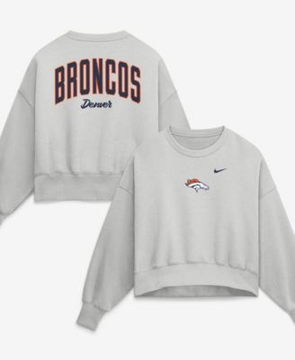 Women's Gray Denver Broncos Oversized Primetime Phoenix Fleece Sweatshirt