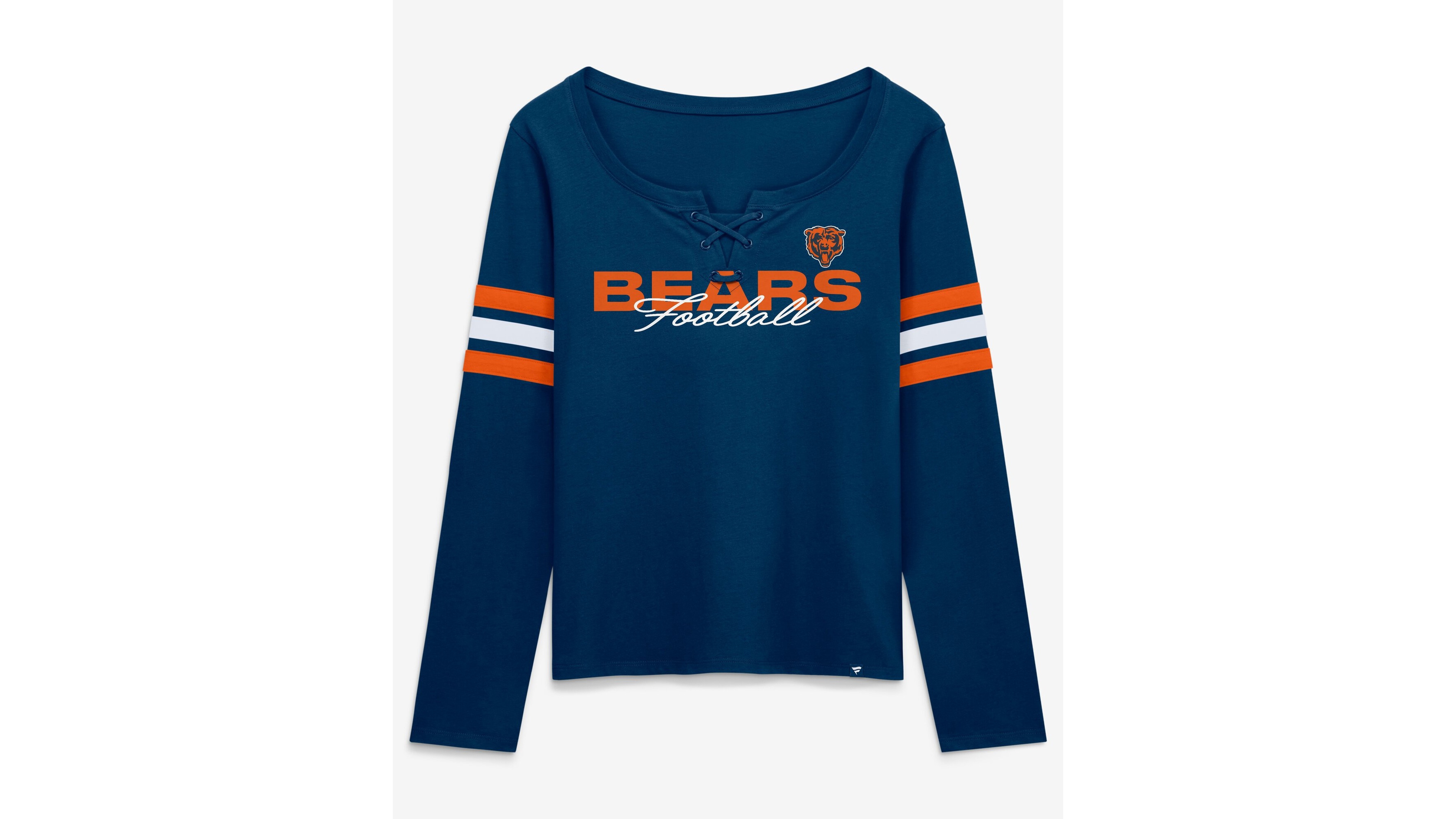 Fanatics Women's Navy Chicago Bears Team First Coverage Scheme Lace-UpLong sleeves T-Shirt