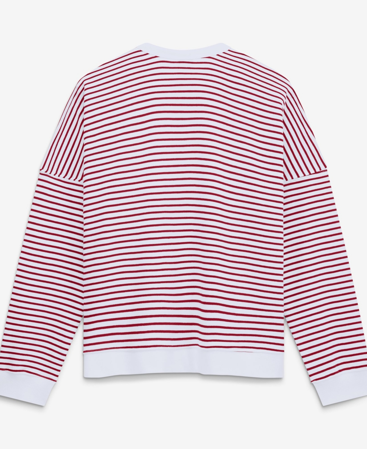 Fanatics Women's White/Scarlet San Francisco 49ers Striped Oversized French Terry Sweatshirt