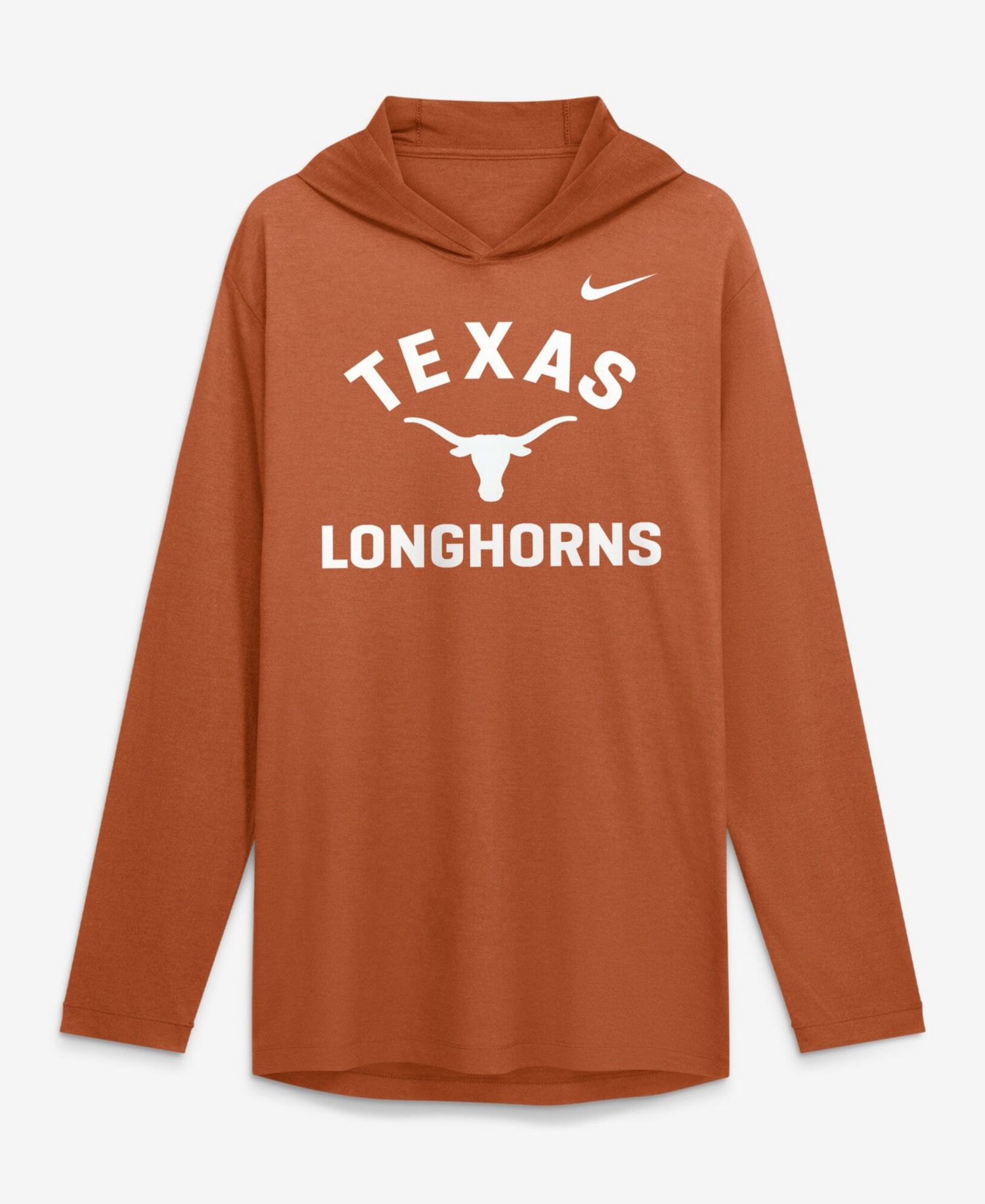 Men's Texas Orange Texas Longhorns Primetime Arch Tri-Blend Dri-FIT Long Sleeve Hooded T-Shirt
