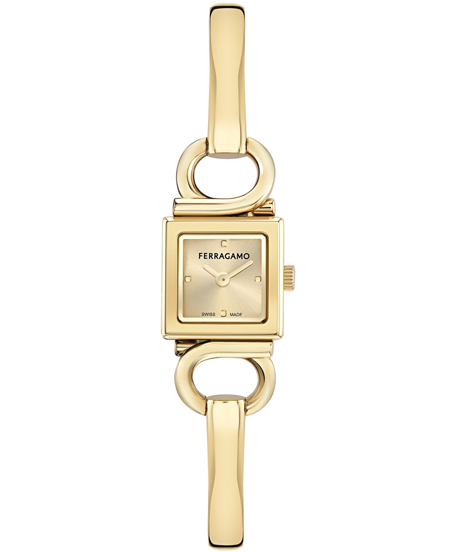 Женские часы Ferragamo Gancini Bangle Gold-Tone Bracelet Watch 18mm — фото 1