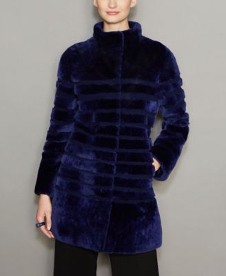 The Fur Vault - Striped Lamb Fur Coat