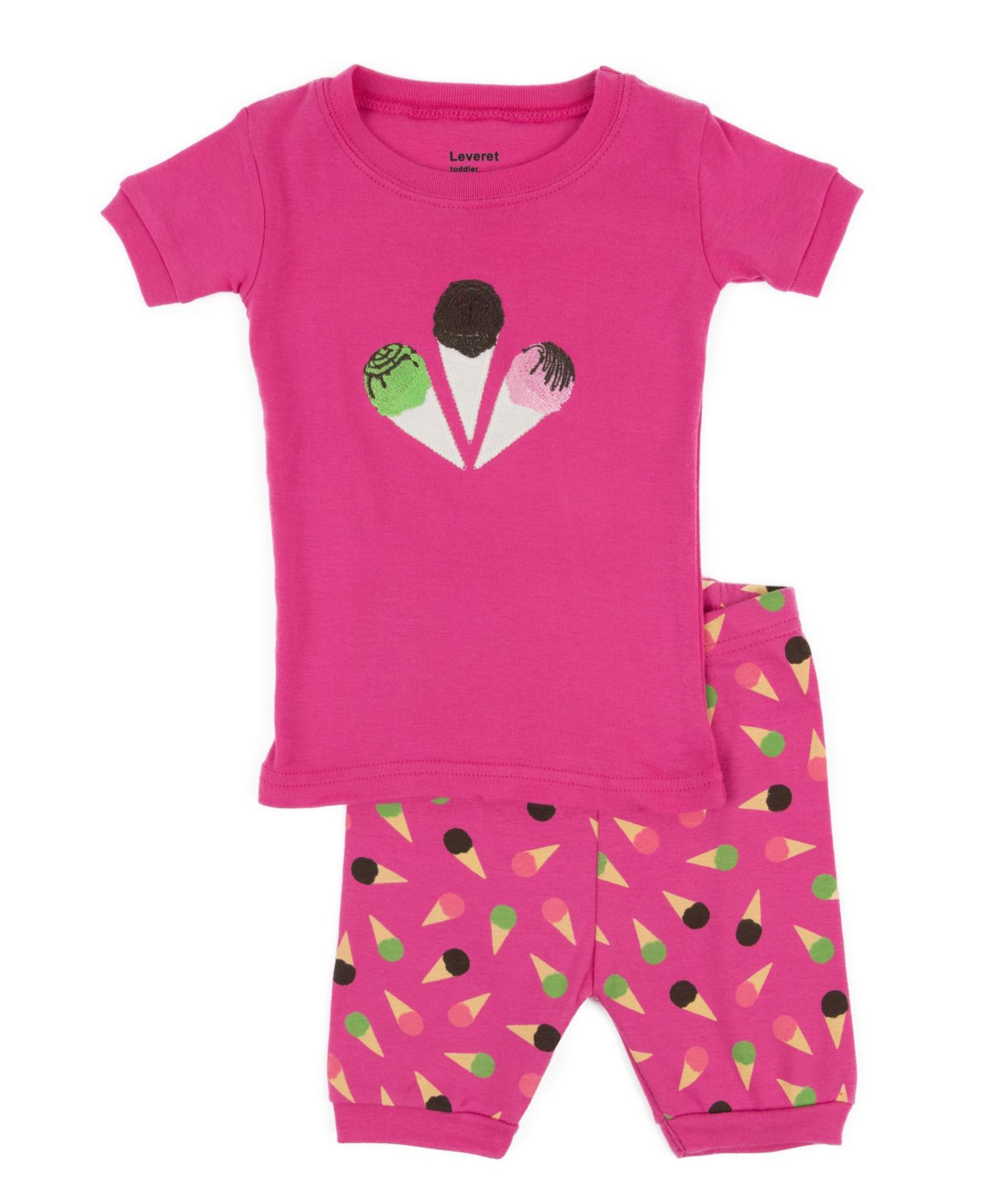 Little Girls Novelty 2-Piece Cotton Short Sleeve Pajamas