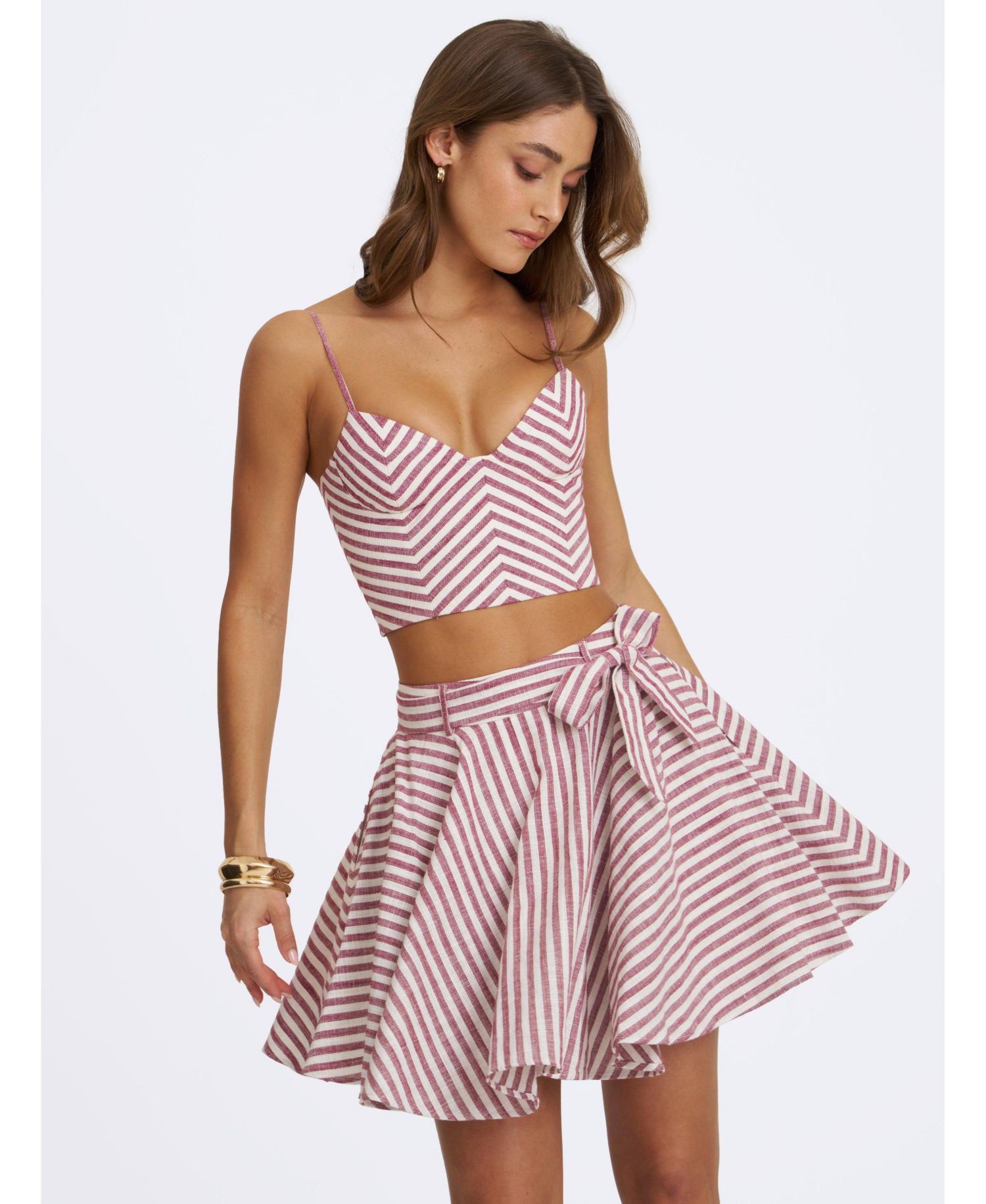 Women's Xolani Striped Mini A-Line Skirt