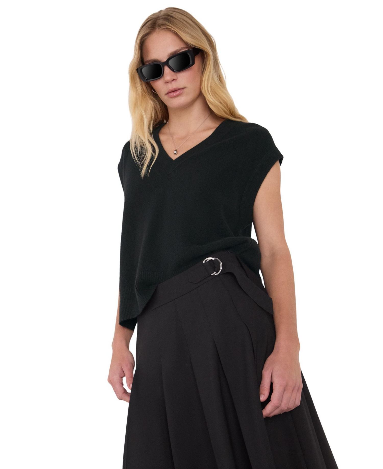 Women's V-Neck Sleeveless Cashmere Tank Vest