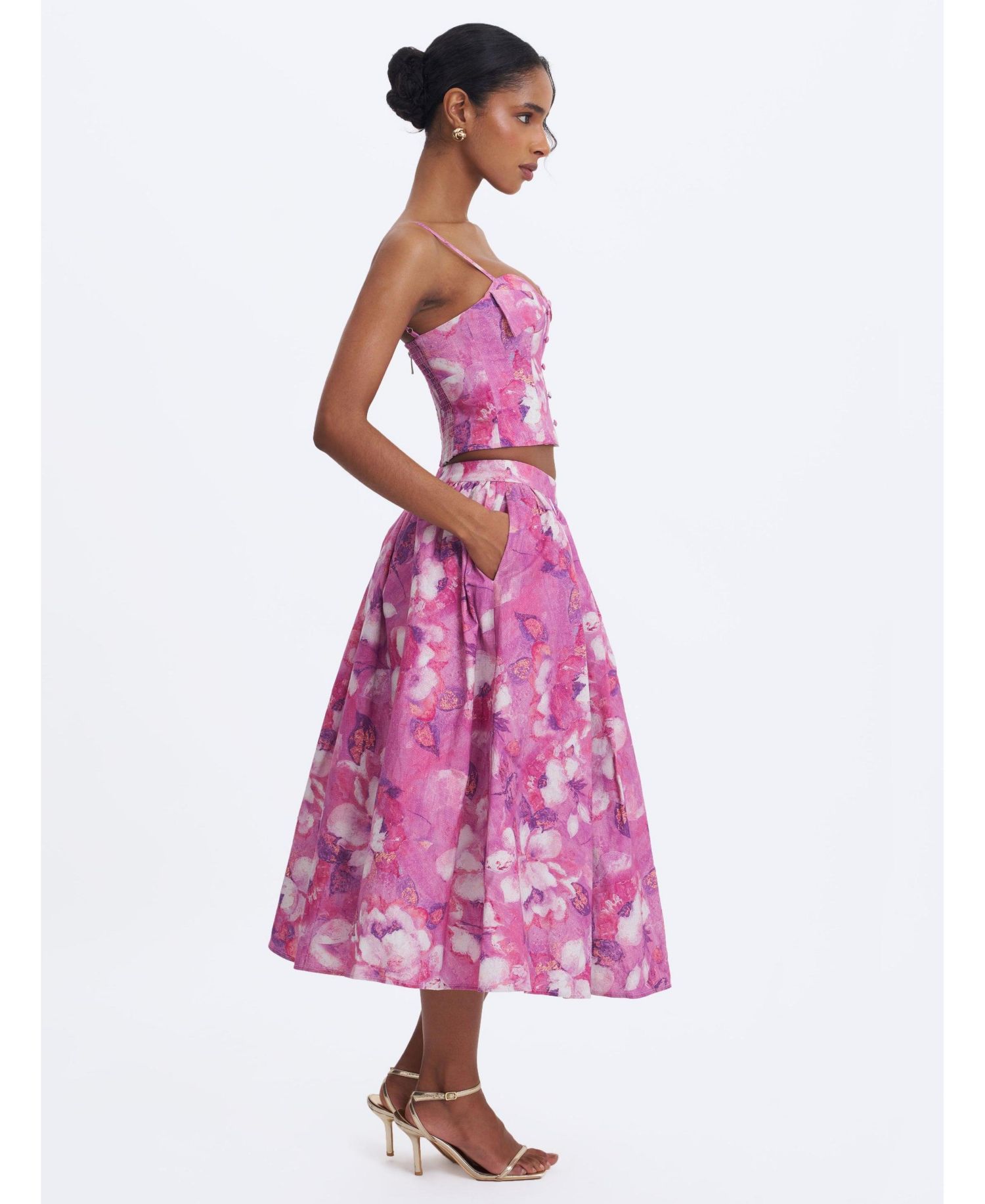 Women's Xamira Floral-Print Cropped Sleeveless Top