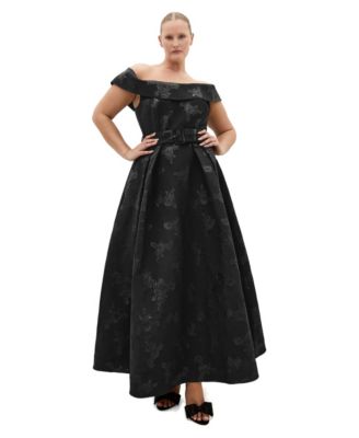 Plus Size High Status Off-Shoulder A-Line Maxi Dress