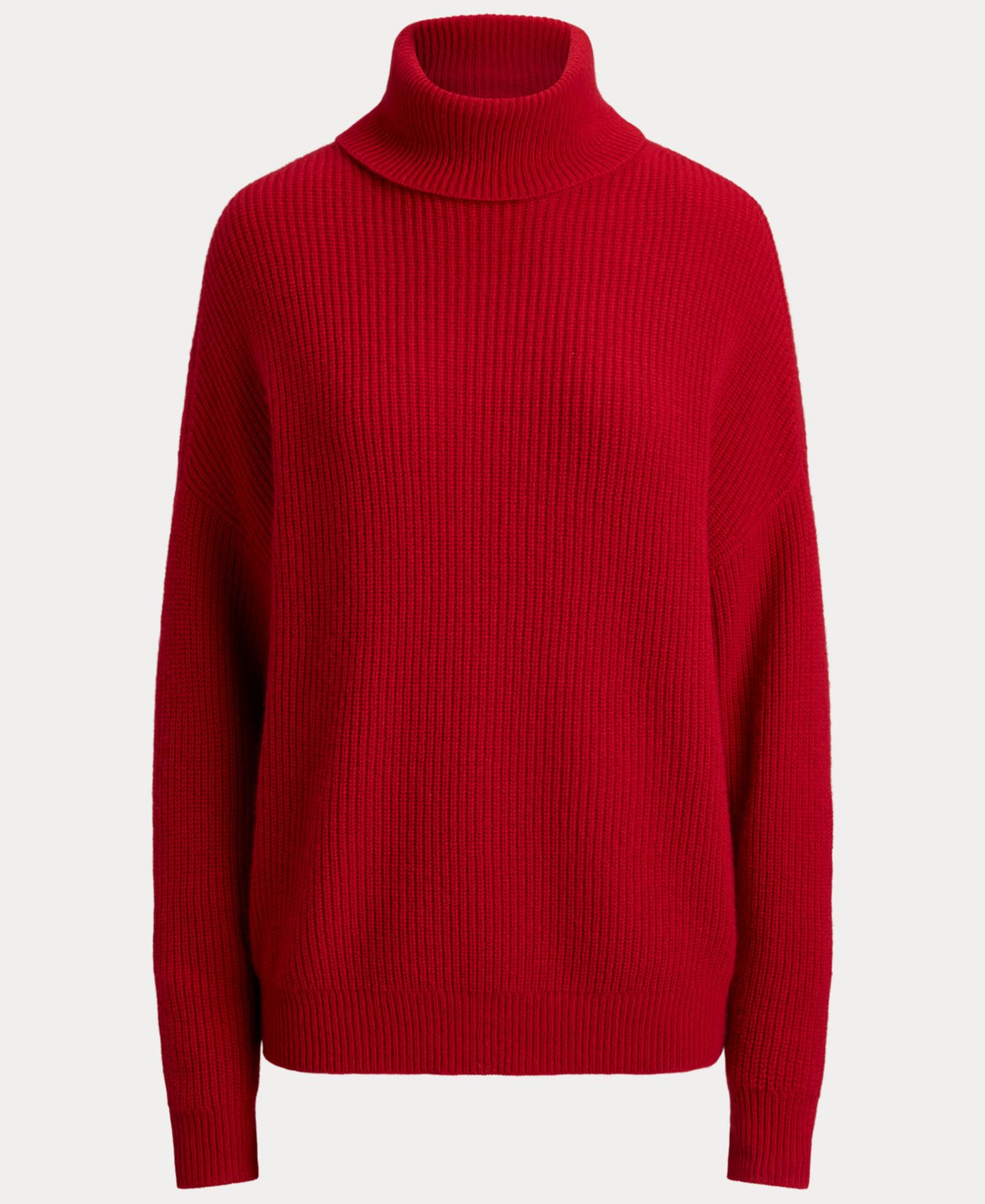 Женский свитер Lauren Ralph Lauren Rib-Knit Wool-Cashmere Blend Relaxed-Fit Turtleneck, цвет: Красный — фото 7