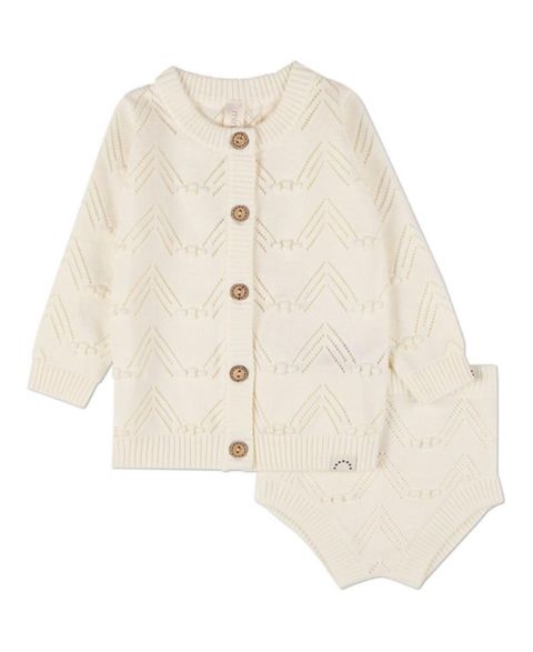 MeMoi Baby Girls 2 Piece percentage Cotton Knit Cardigan and Bloomer Set, цвет: Слоновая кость