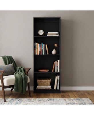 71" Wood Four Tier Bookcase