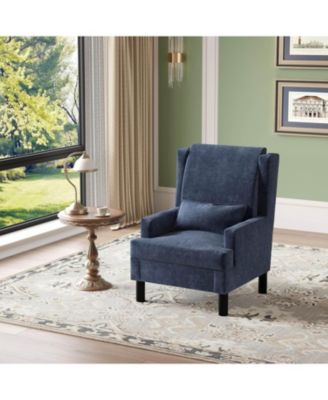 Upholstered Wingback Accent Chair, Modern Reading Armchair for Living Room, Bedroom