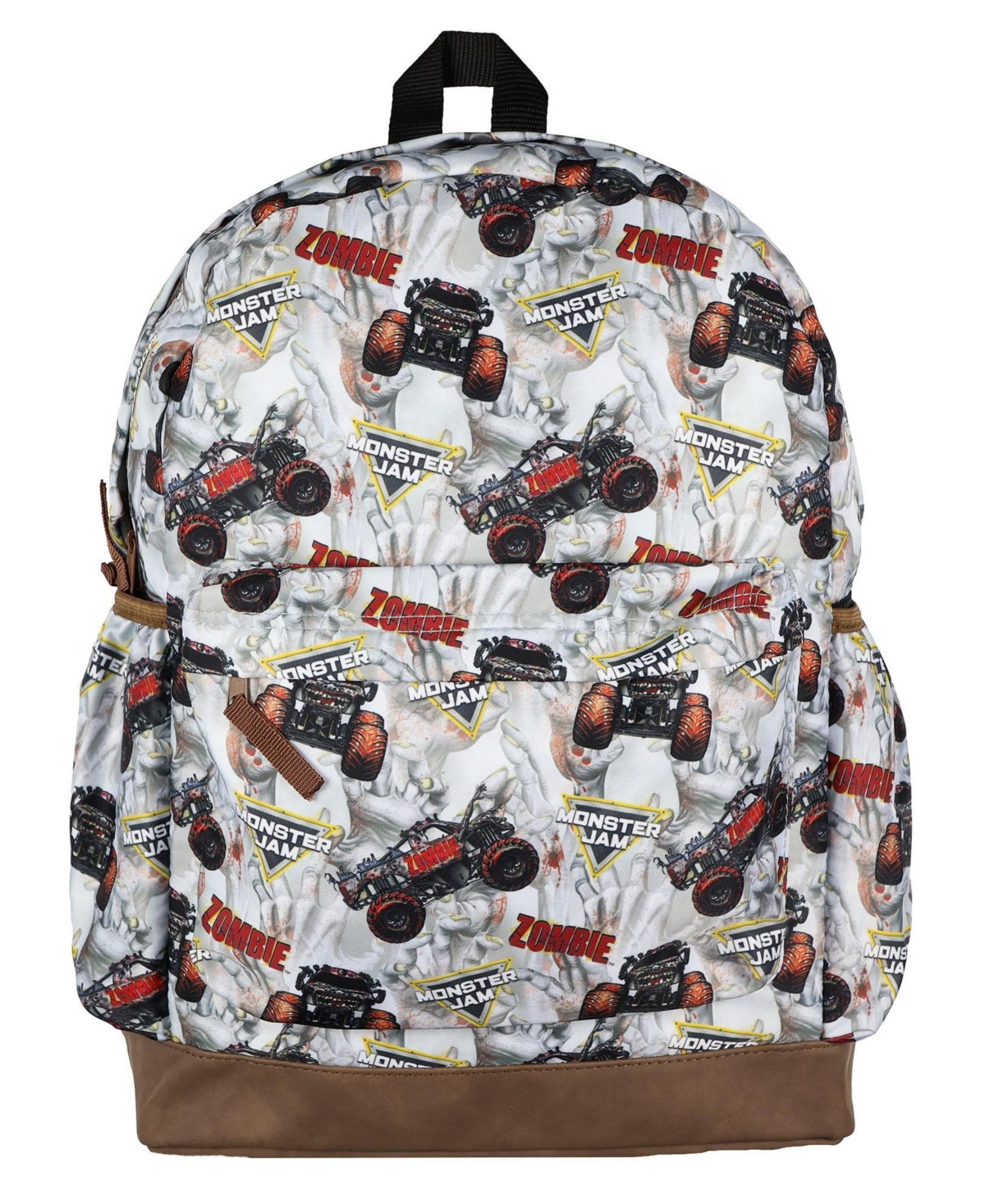 Monster Jam Zombie Backpack All Over Design 16 Inch Book Bag School