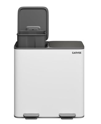 2 x 10.6 Gal Stainless Steel Dual Compartment Step-On Kitchen Garbage and Recycling Bin