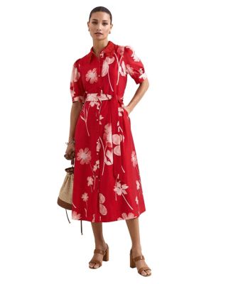 Women's Delphine Midi Dress Self-Tie Waist