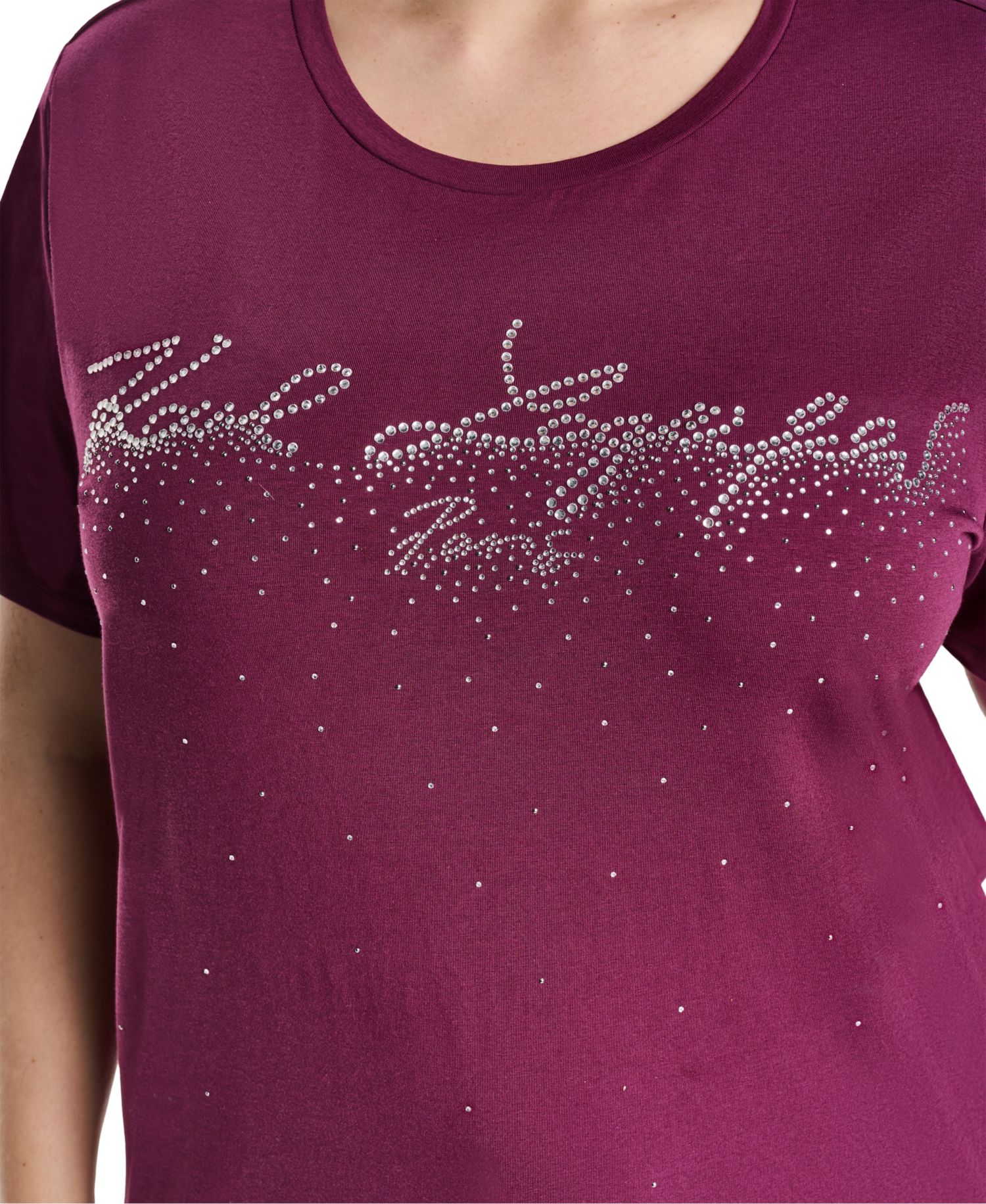 Plus Size Sparkle KLP Logo Short-Sleeve Cotton-Blend T-Shirt