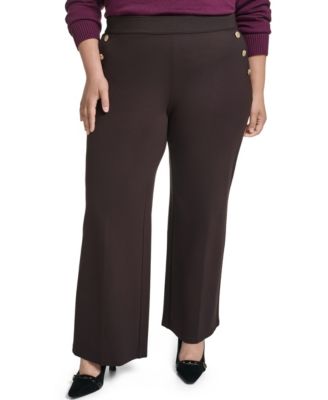Plus Size Compression Sailor Mid-Rise Straight Pants