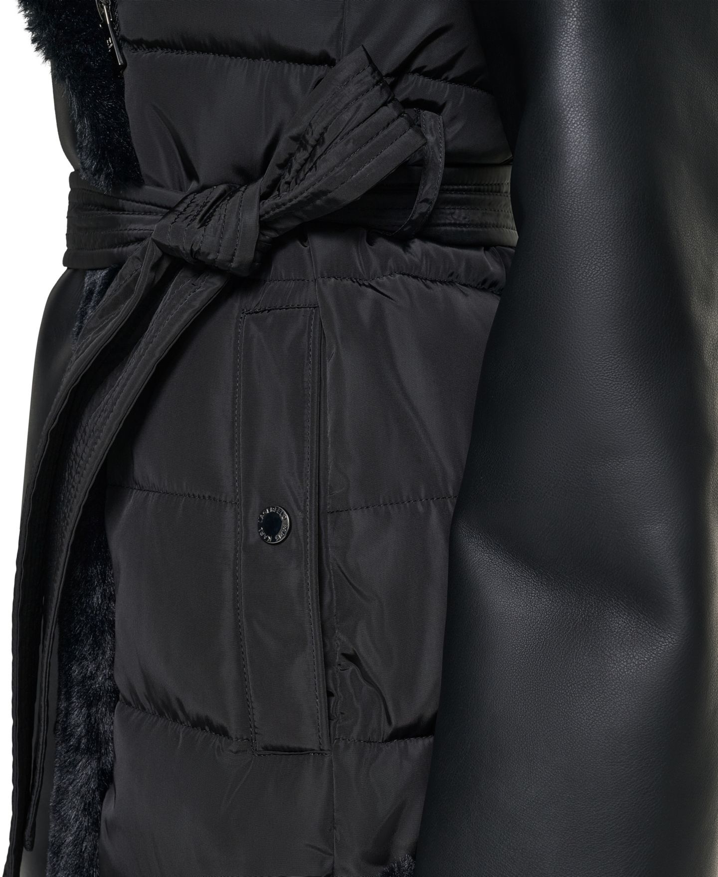 Женская куртка KARL LAGERFELD PARIS Long Belted Puffer, цвет: Чёрный — фото 9