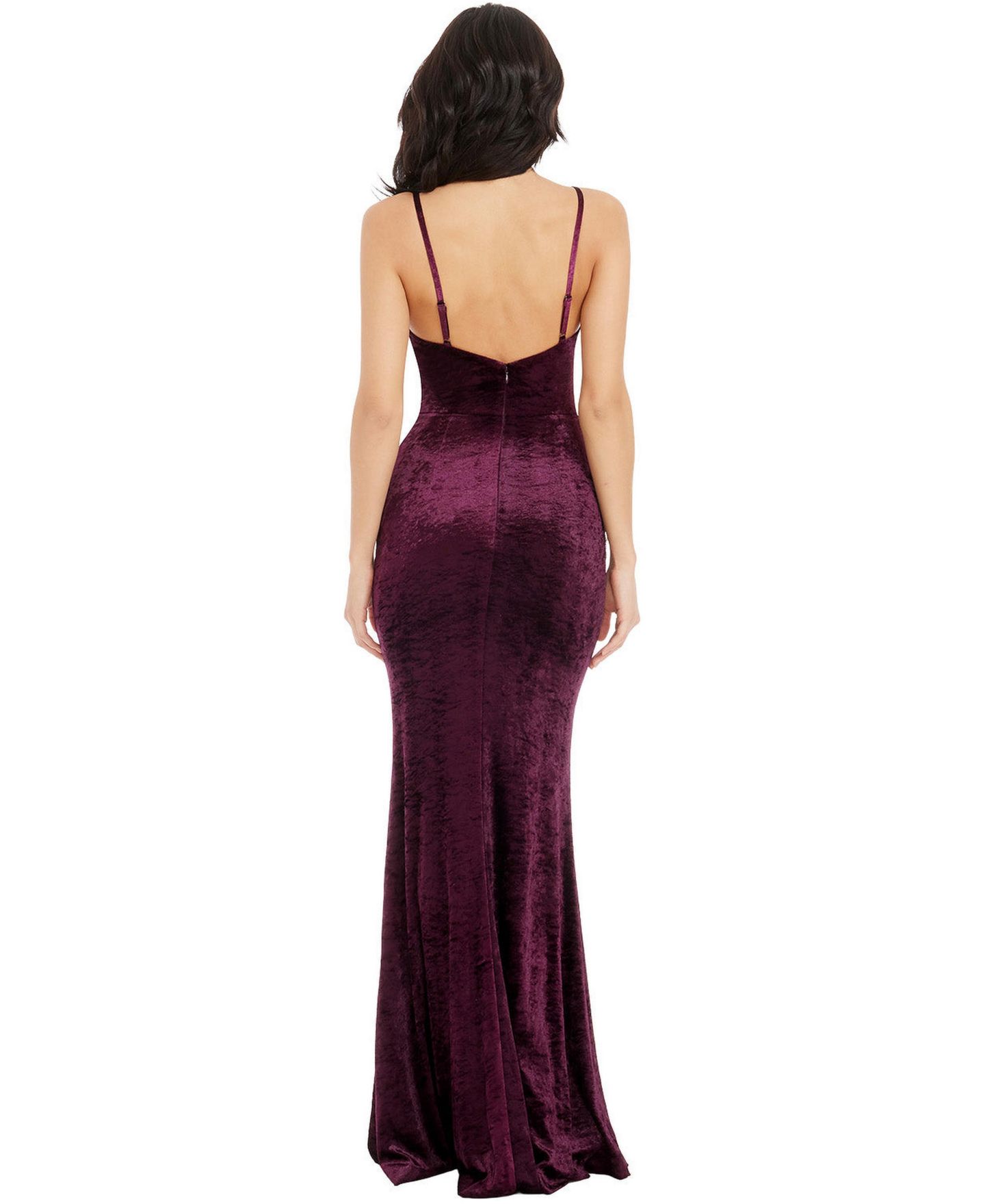Женское платье Dress the Population Giovanna Sweetheart Neck Velvet Mermaid Gown, цвет: Полуночный сливовый — фото 3