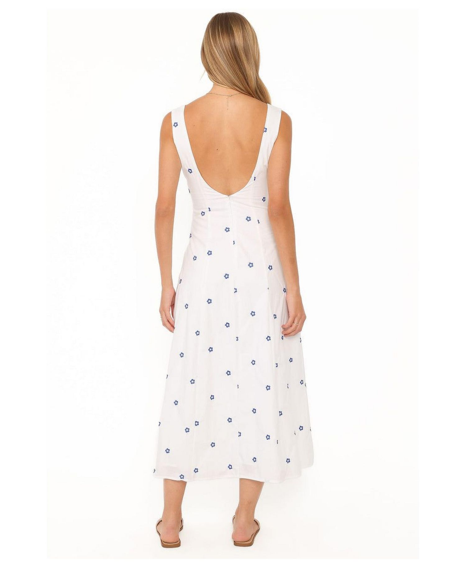 Women's Luellen V-Neck Sleeveless Floral-Print Midi Dress
