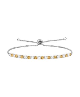 Amethyst (7/8 ct. t.w.) & White Topaz (1-1/6 ct. t.w.) Bolo Bracelet in Sterling Silver (Also available in Blue Topaz, Citrine, Garnet, and Peridot)