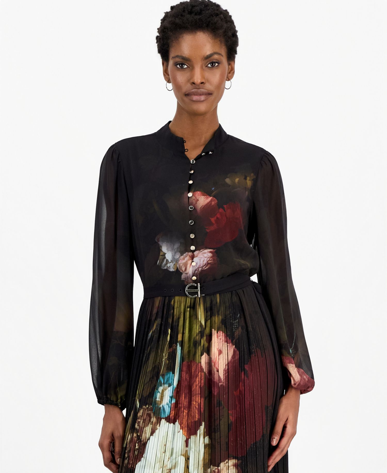 Women's Adira Floral Long-Sleeve Midi Dress