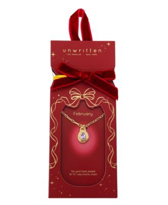 Crystal 14k Gold-Plated Birthstone Pendant Necklace