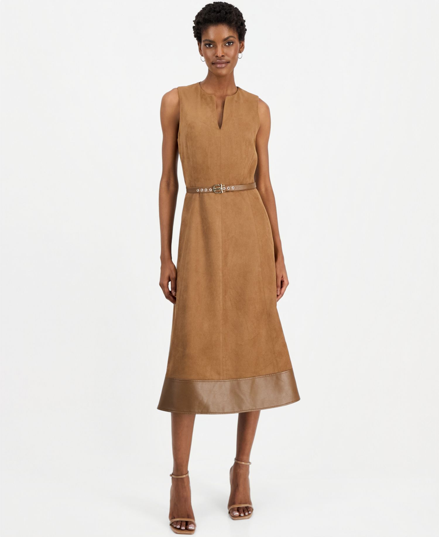 Women's Paisley A-Line V-Neck Midi Dress