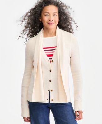 Women's Cardigan and Scarf 2-Piece Set