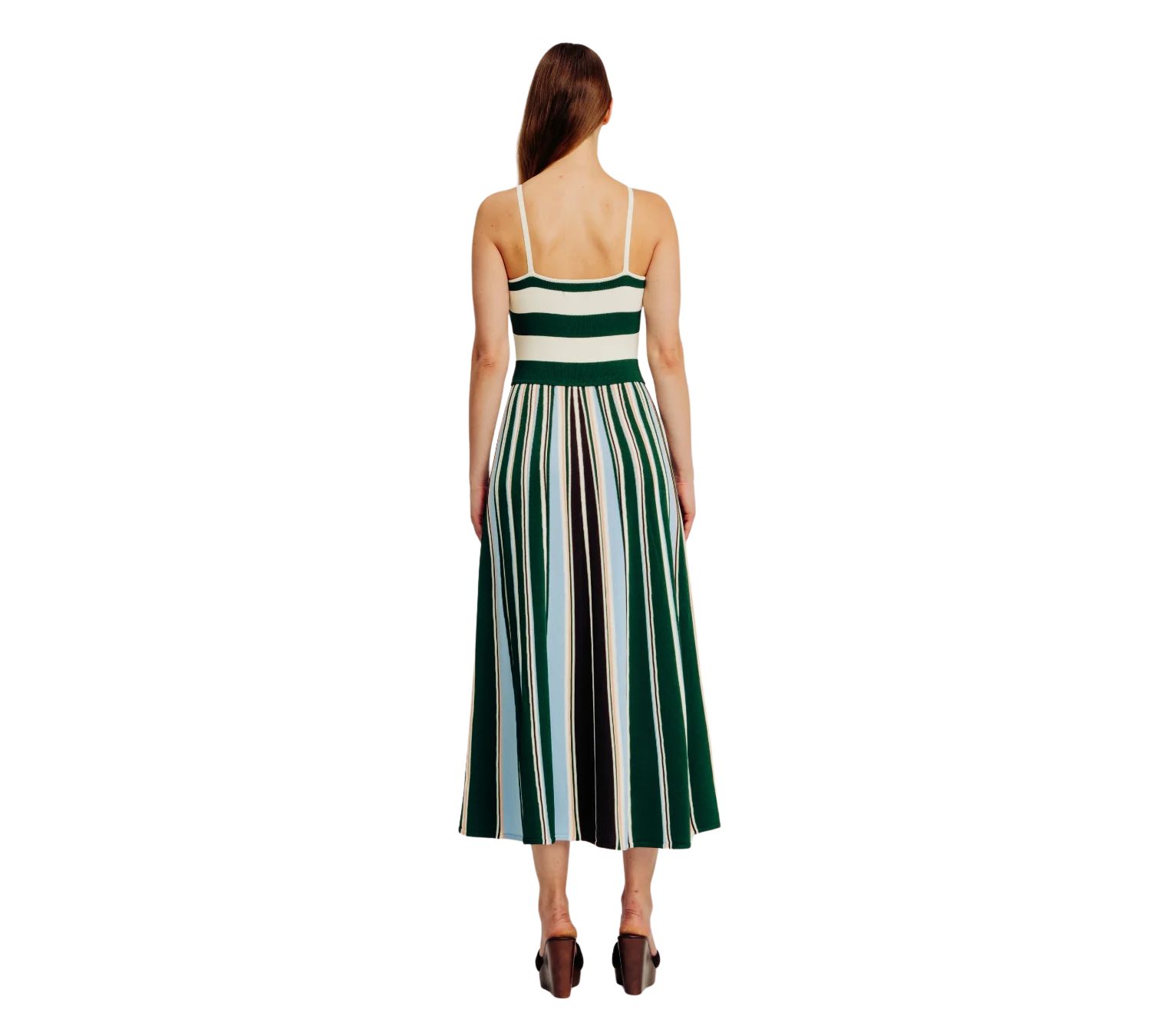 Women's Elise Striped Pleated A-Line Dress