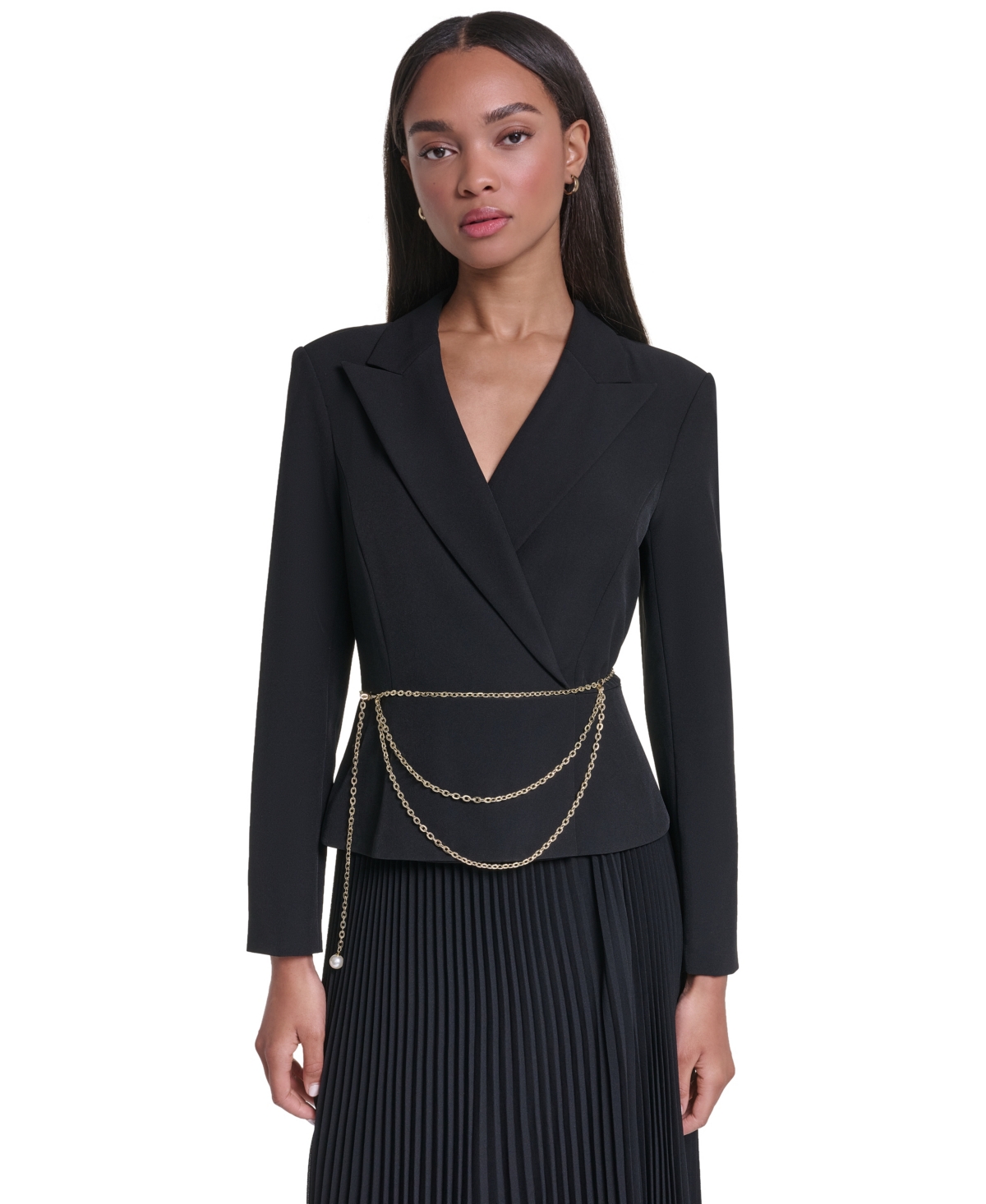Karl Lagerfeld Paris Women's Floor-Length Tuxedo-Inspired Gown