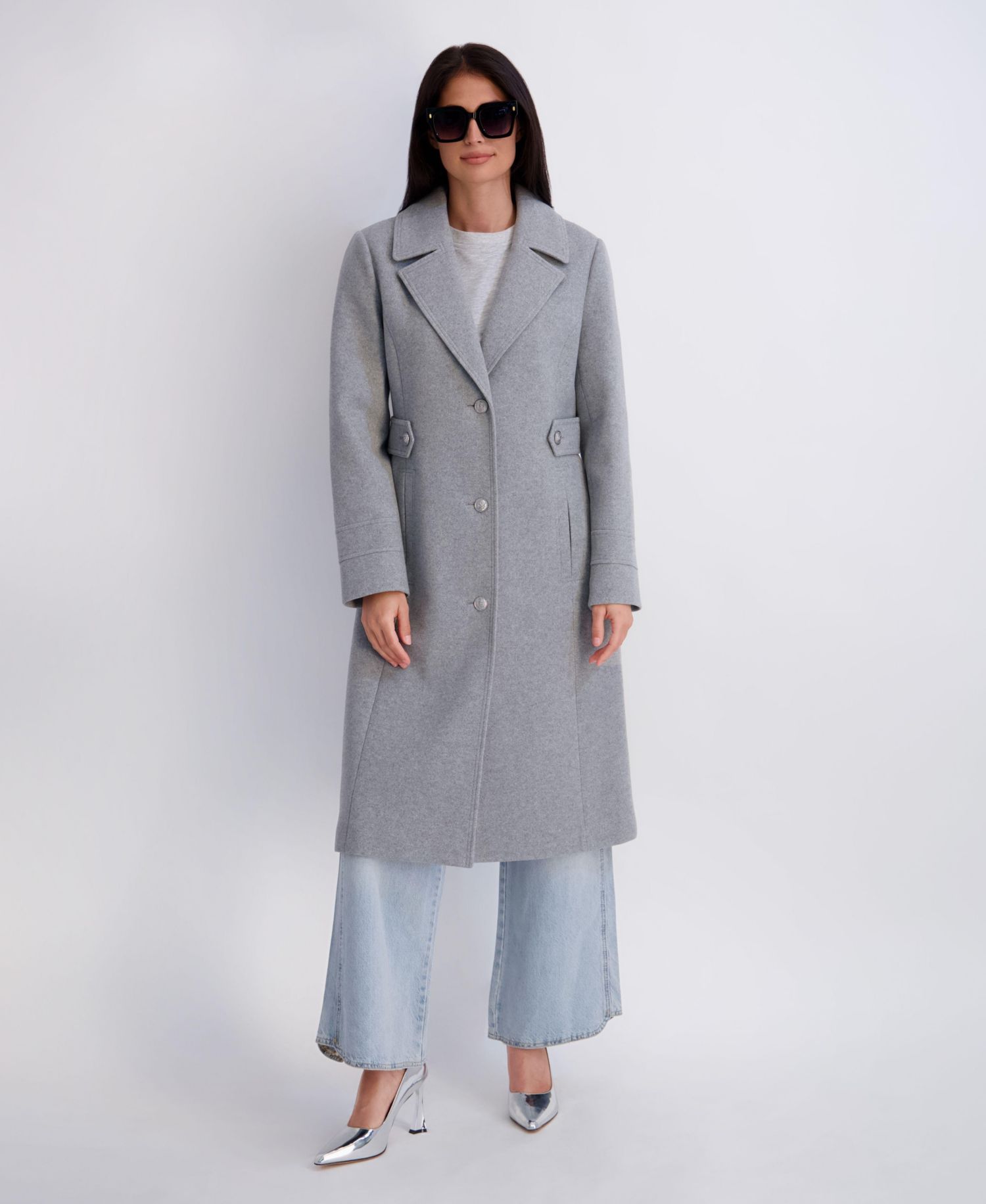 Women's Faux Wool Walker With Button Front