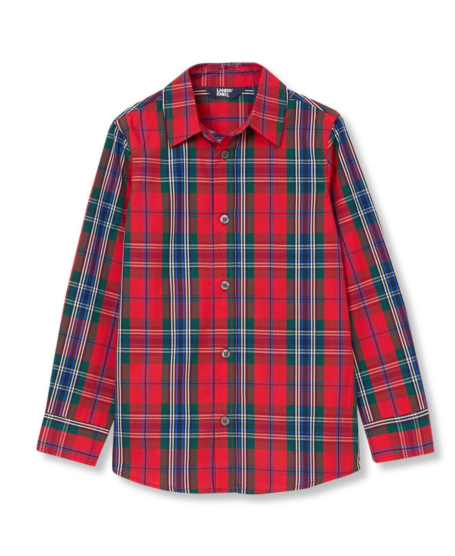 Big Boys Husky Holiday Long Sleeve Poplin