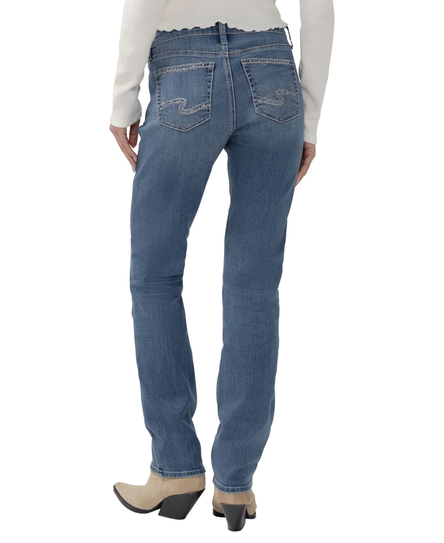 Women's Elyse Low-Rise Straight-Leg Jeans