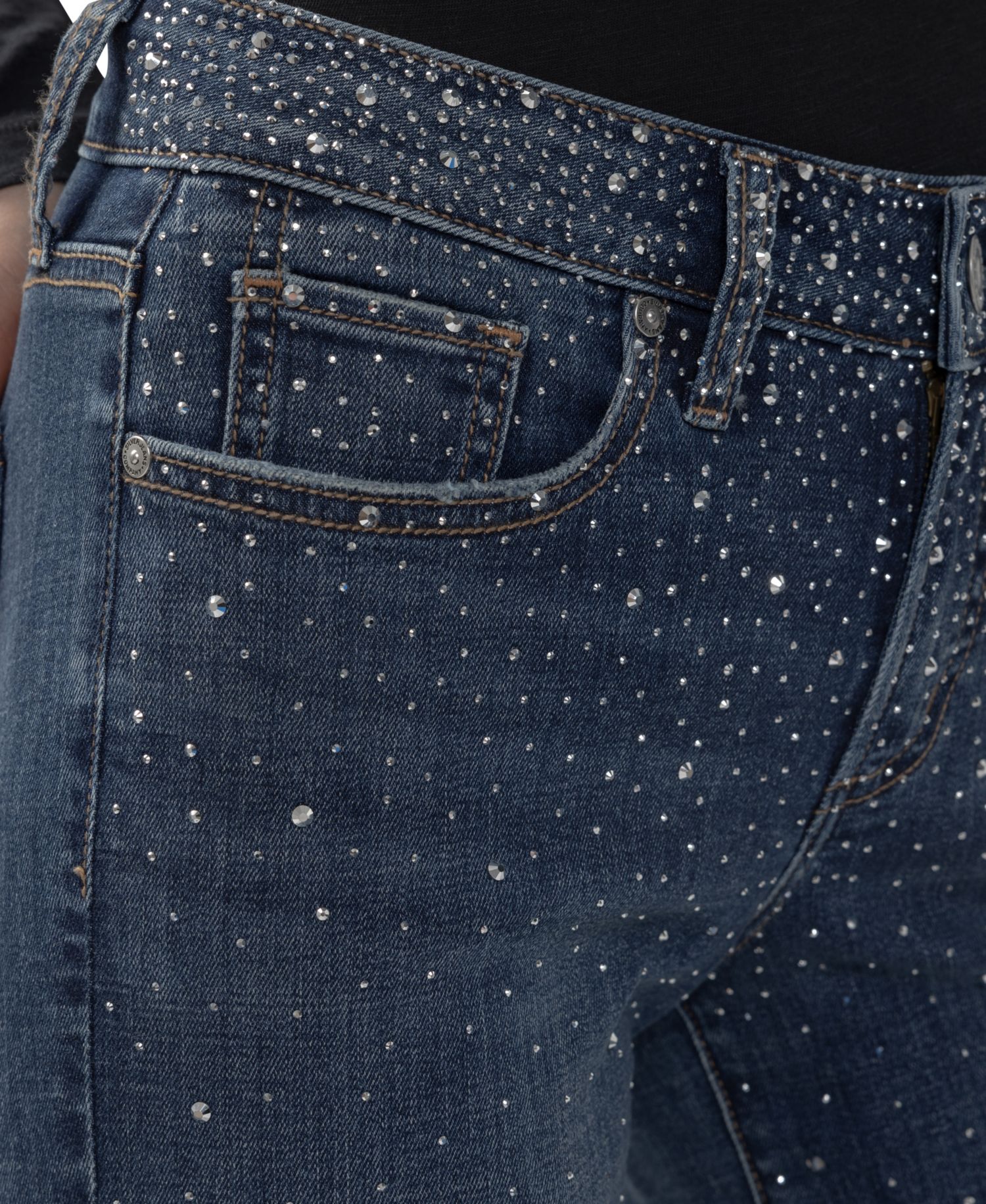 Women's Suki Straight Rhinestone Mid-Rise Jeans