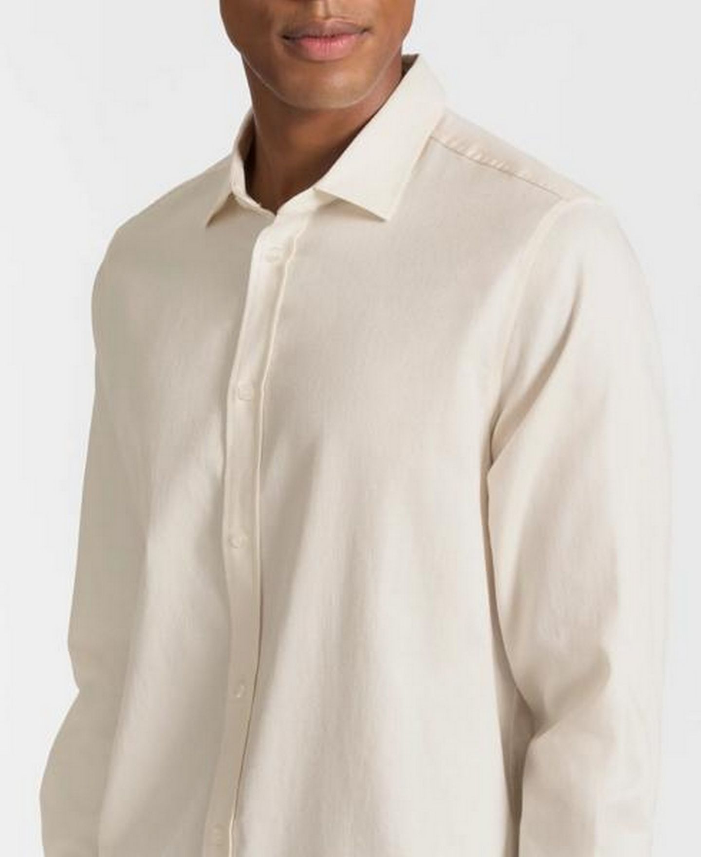 Мужская рубашка Ted by Ted Baker Lancaster Herringbone-Weave Classic-Fit Button-Down, цвет: Бежевый — фото 3