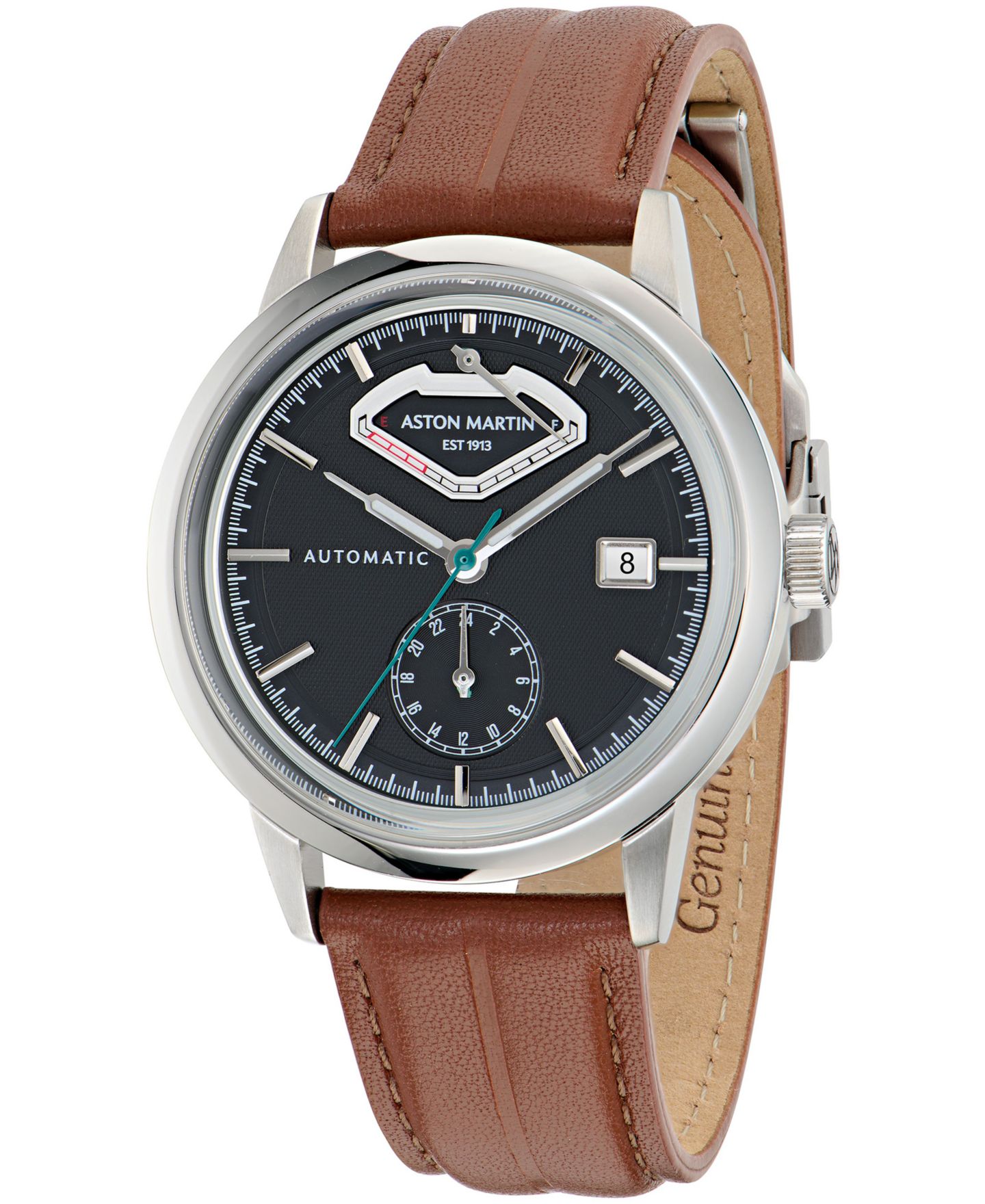 Мужские часы Aston Martin Automatic Round Brown Leather Strap Watch 40mm — фото 2