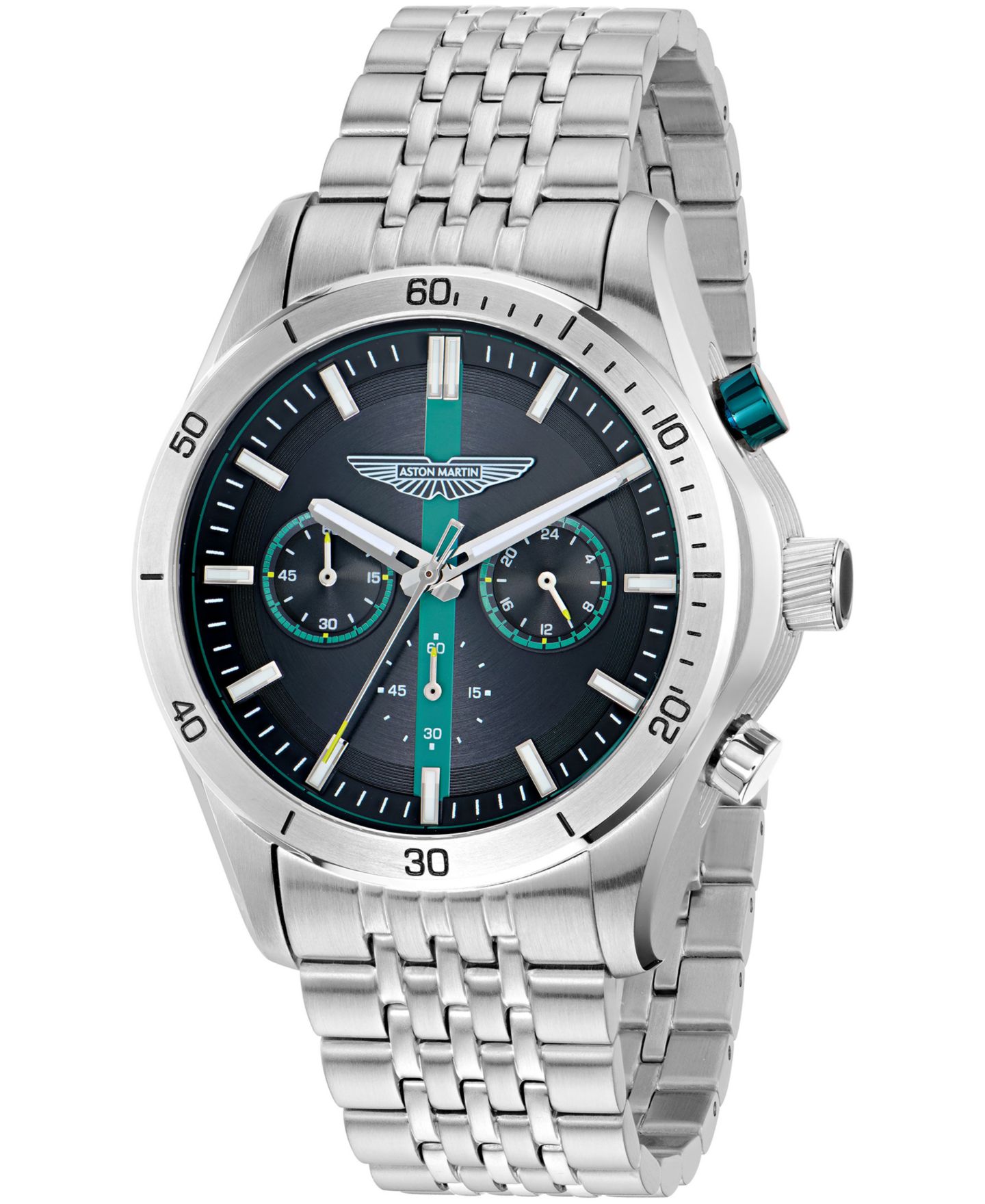 Мужские часы Aston Martin Quartz Three-Hand Stainless Steel Bracelet Watch 45mm — фото 2