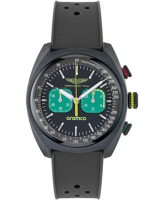 Men's Quartz Three-Hand Round Gray Silicone Strap Watch 43mm
