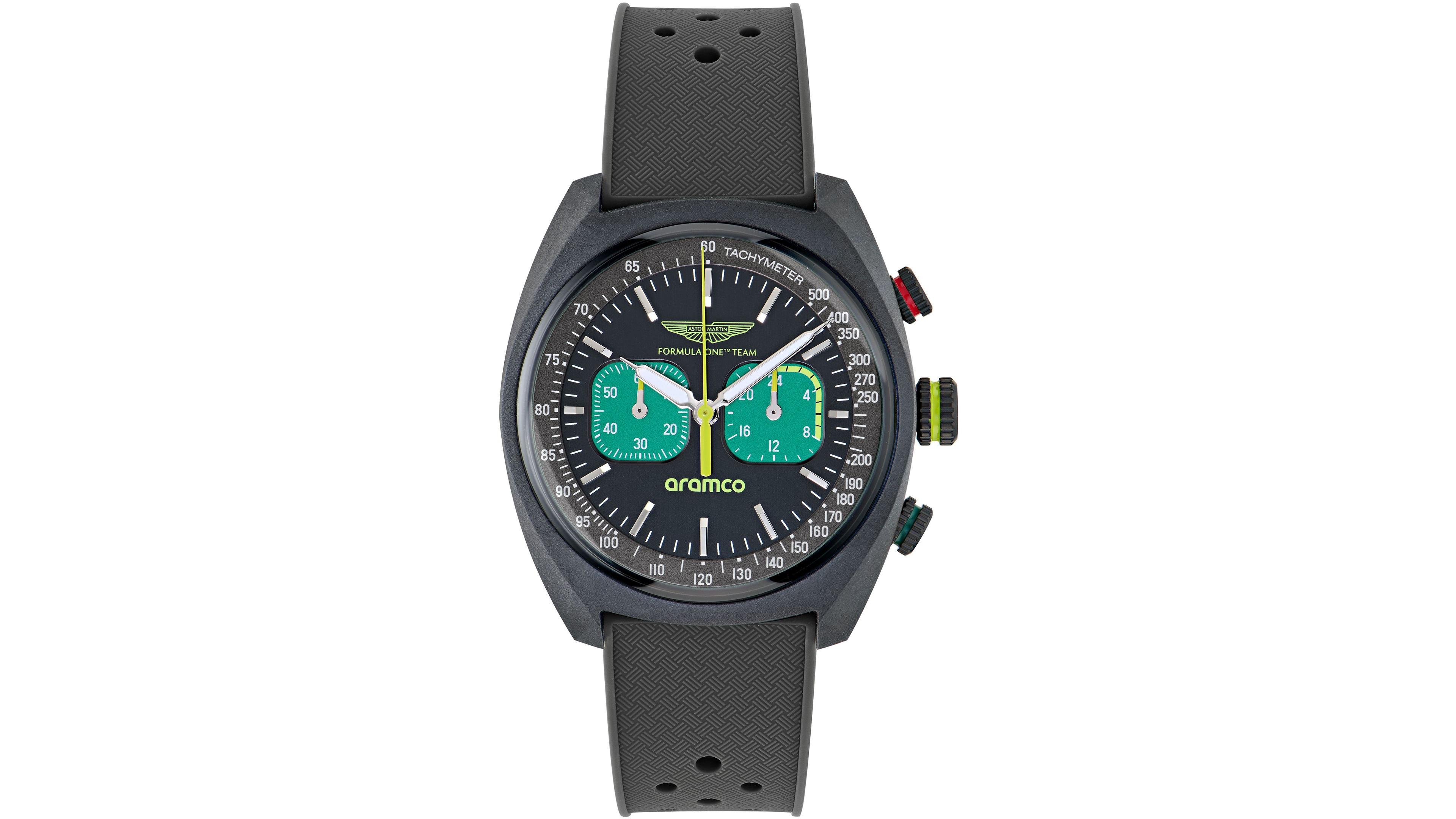 Aston Martin Men's Quartz Three-Hand Round Gray Silicone Strap Watch 43mm