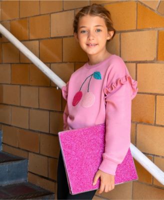 Girls Long Sleeve Ruffle Sweatshirt